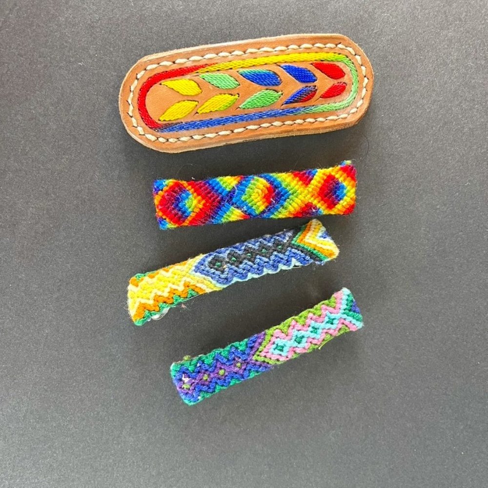 Barretts hand needle pointed with Rainbow Patterns and other boho... Set of four
